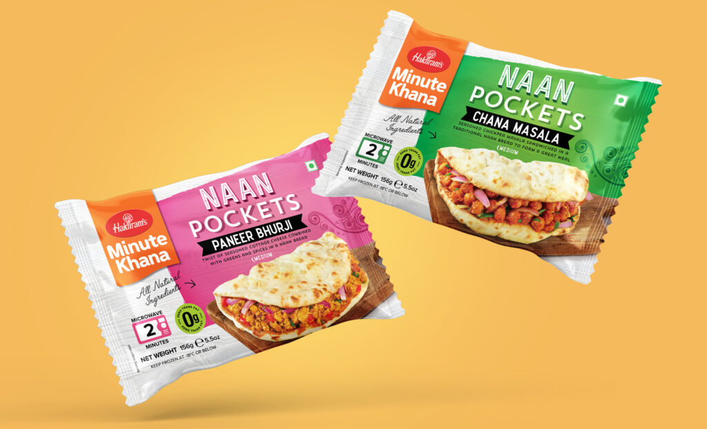Ready-to-Eat Naan Pockets Packaging by Firstbase