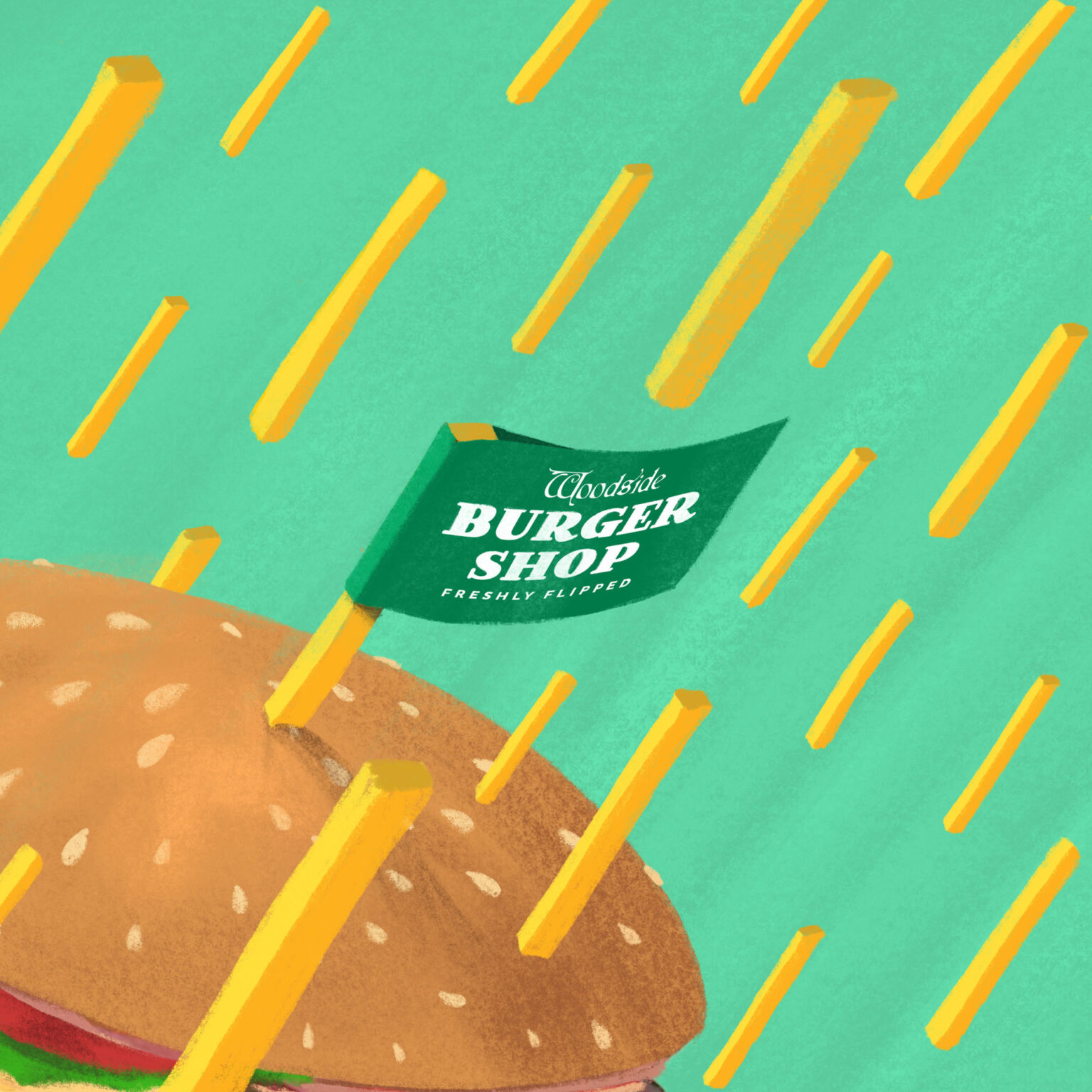 Woodside Burger Shop – Hand Drawn Pop Cheer