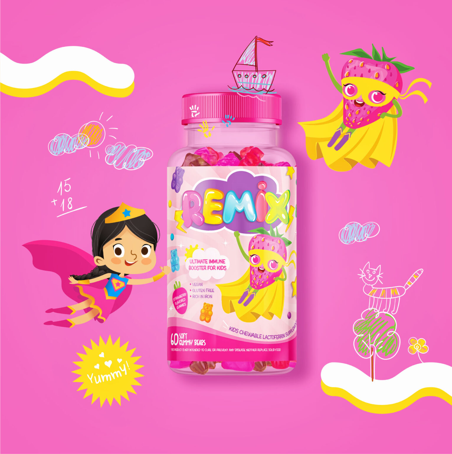 Remix Kids Multivitamin Packaging Design