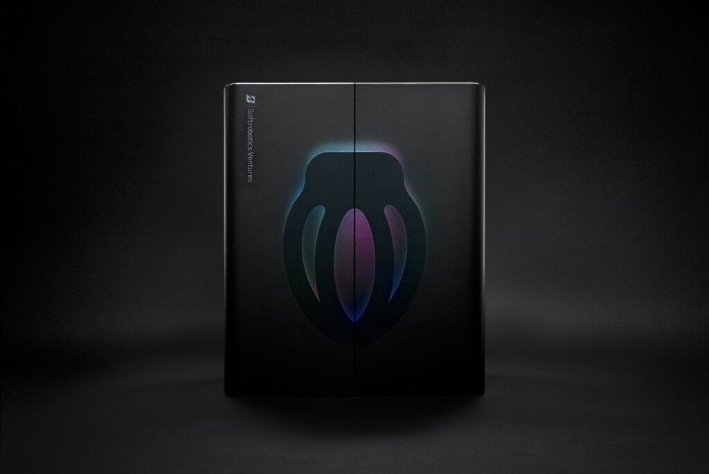 Package design for a soft robotic hand that grips objects like a human