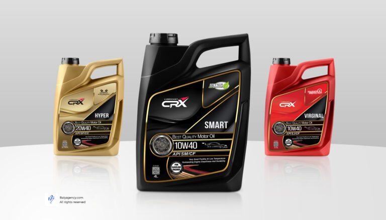 CRX Engine oil label design (Lubricant oil)