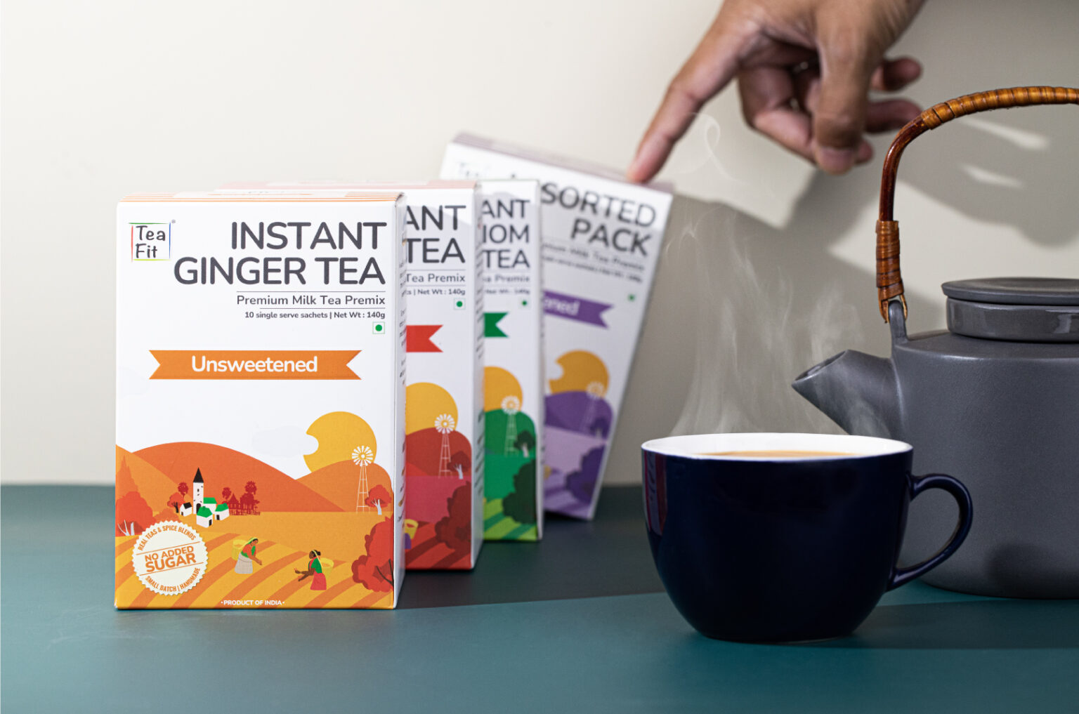 TeaFit – Instant Tea Premix Packaging Design