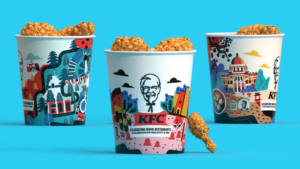 KFC Bucket Packaging – 600 Restaurants Celebration Across India