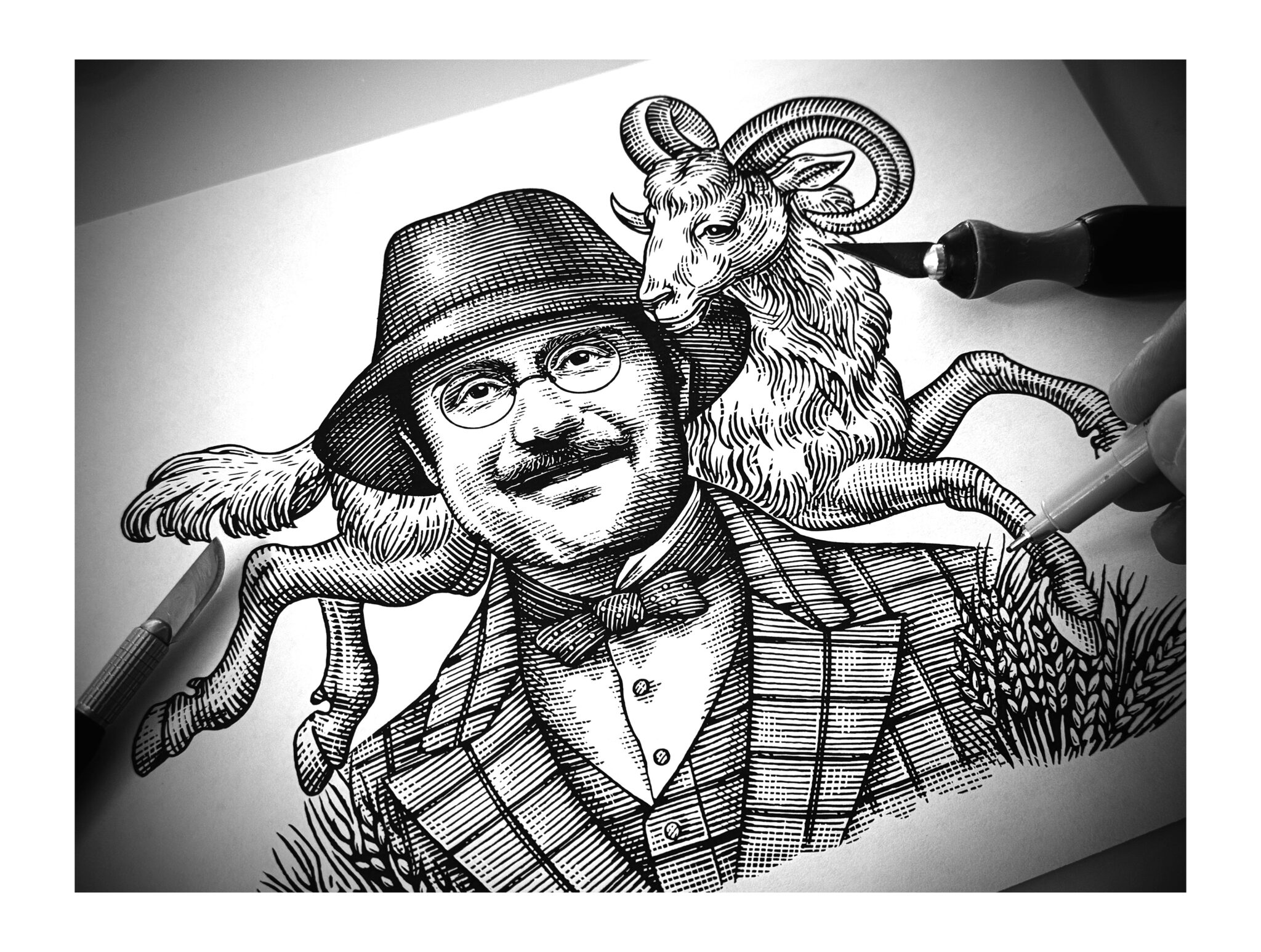 Kirk & Bright Whisky Label Illustrated by Steven Noble