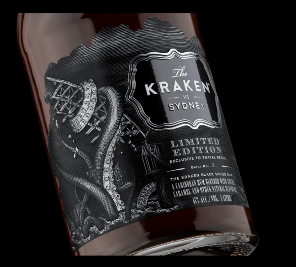 Kraken vs. Sydney Label Illustrated by Steven Noble