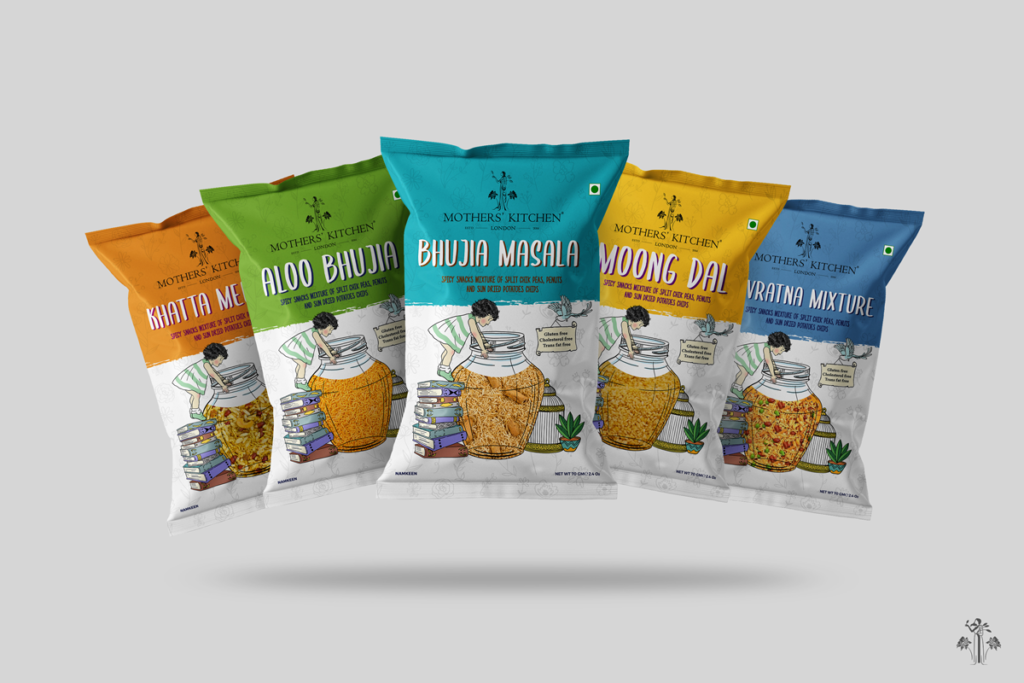 Namkeen Illustrated packaging design concept