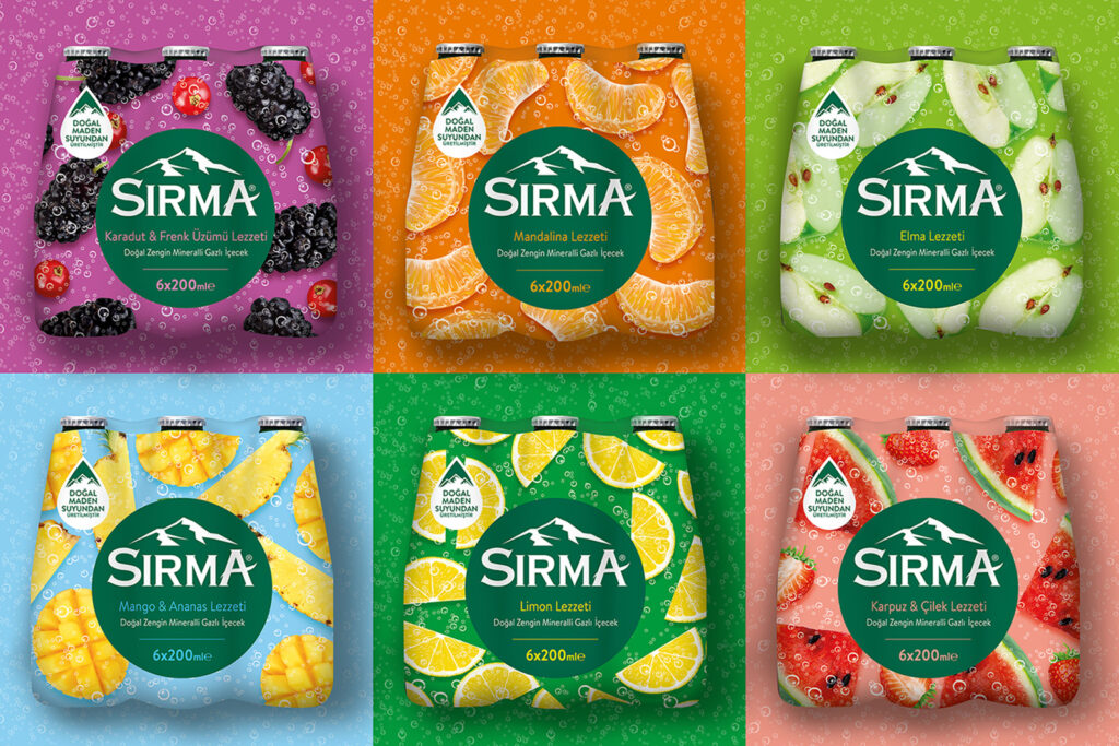 Sırma Fruit Flavored Sparkling Water Packaging