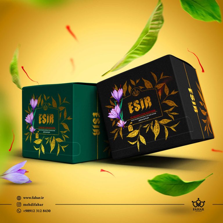 Esir Saffron Tea packaging design