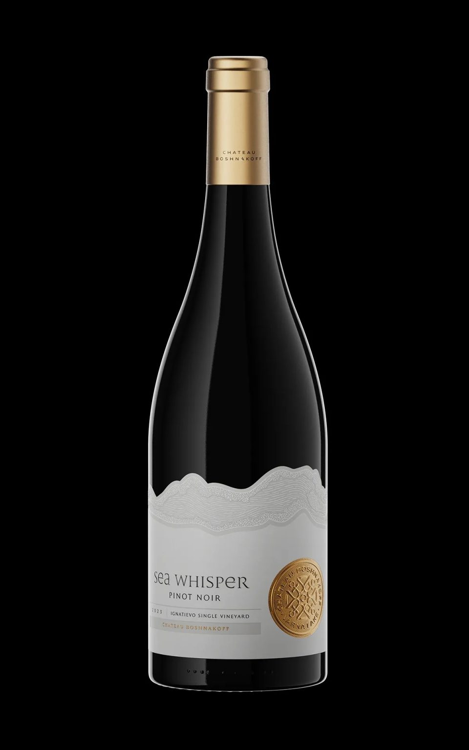 Sea Whisper Wine Label Design