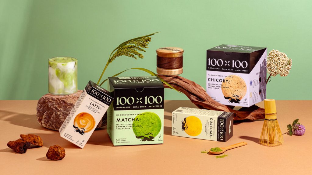 100×100: vegan functional drinks with adaptogenic mushroom