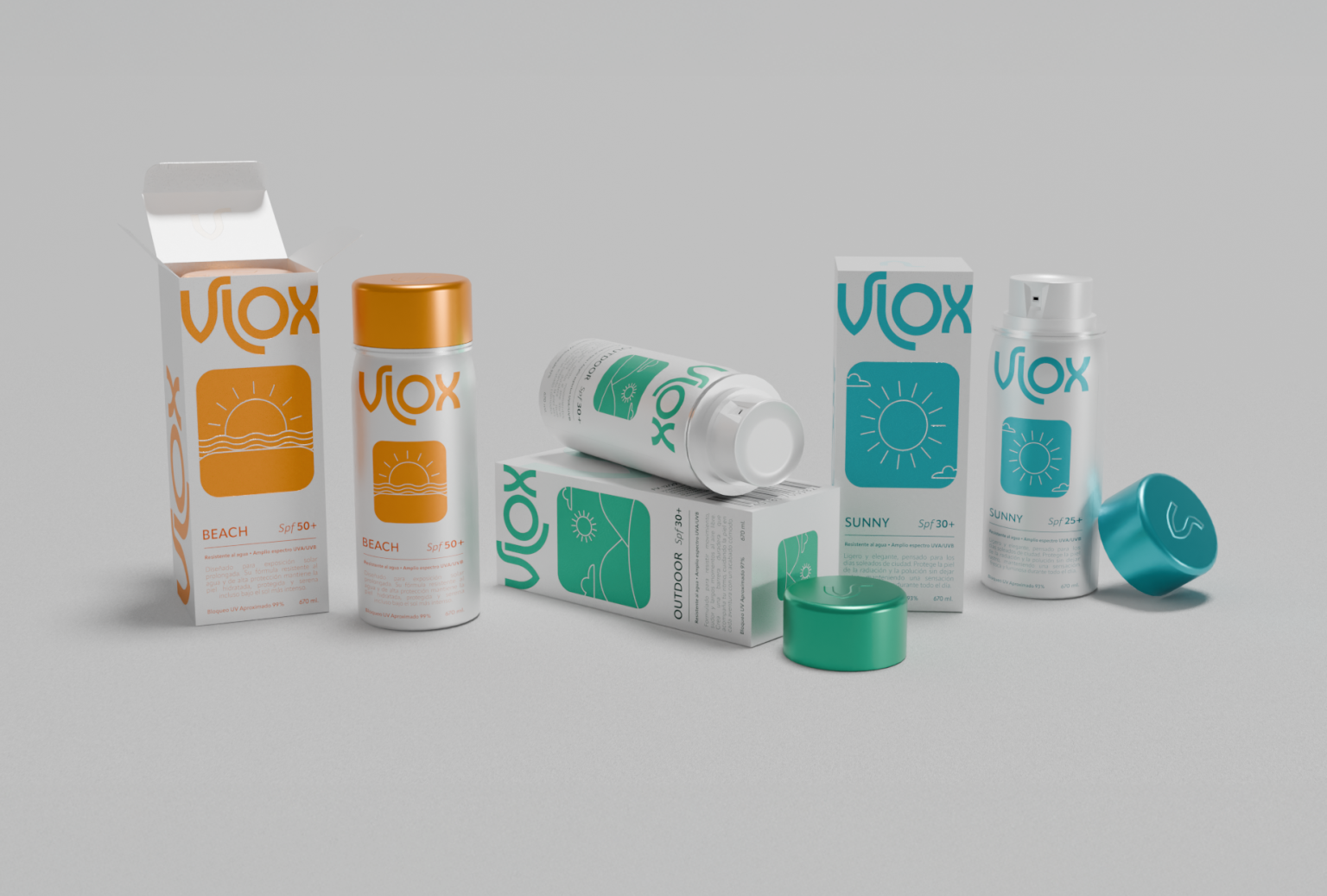 Vlox | Visual System & Packaging for Sunscreen Line
