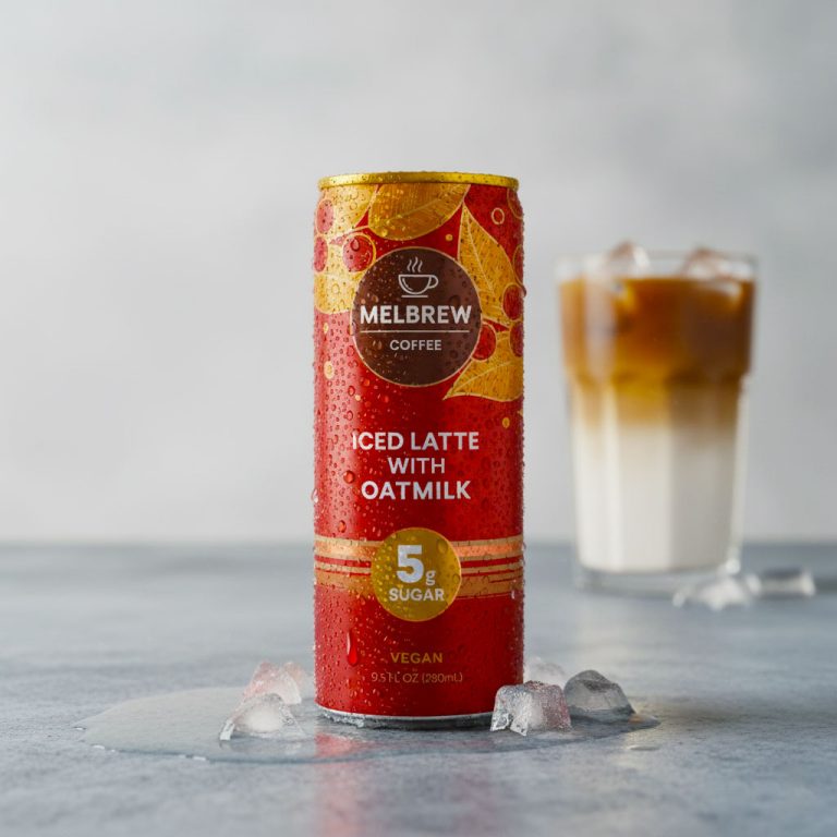 Melbrew Coffee: Modern Iced Latte Can Packaging Design
