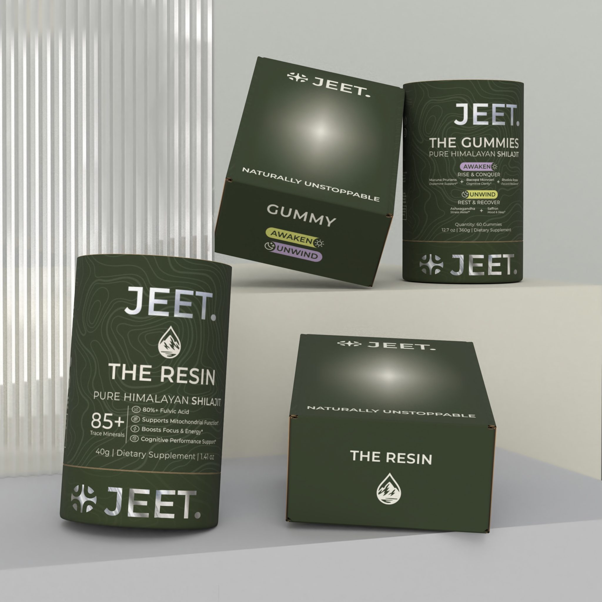 JEET. — Supplement Brand Identity & Packaging Design System
