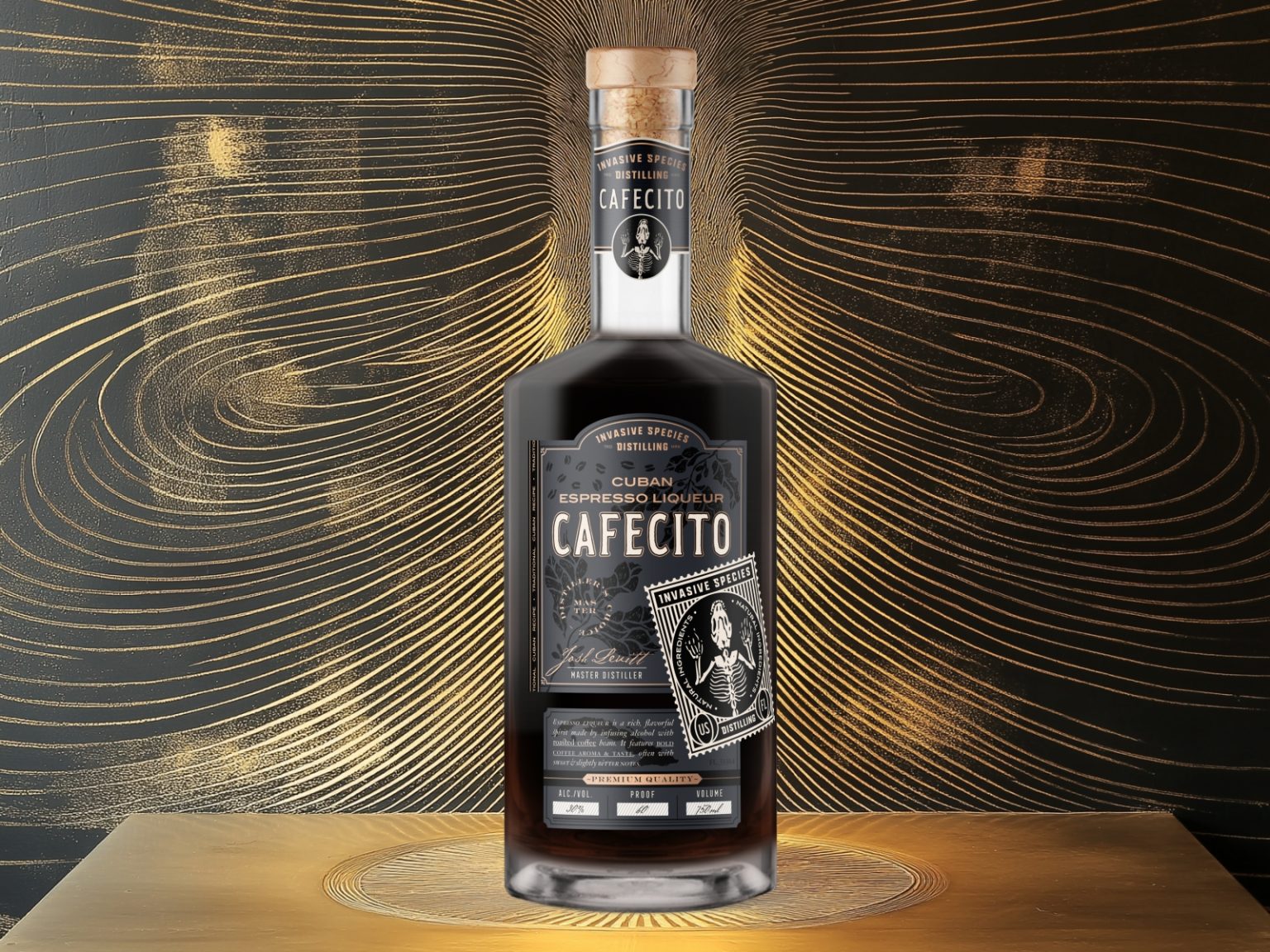 Premium Vintage Label Design for Cafecito Coffee Liqueur