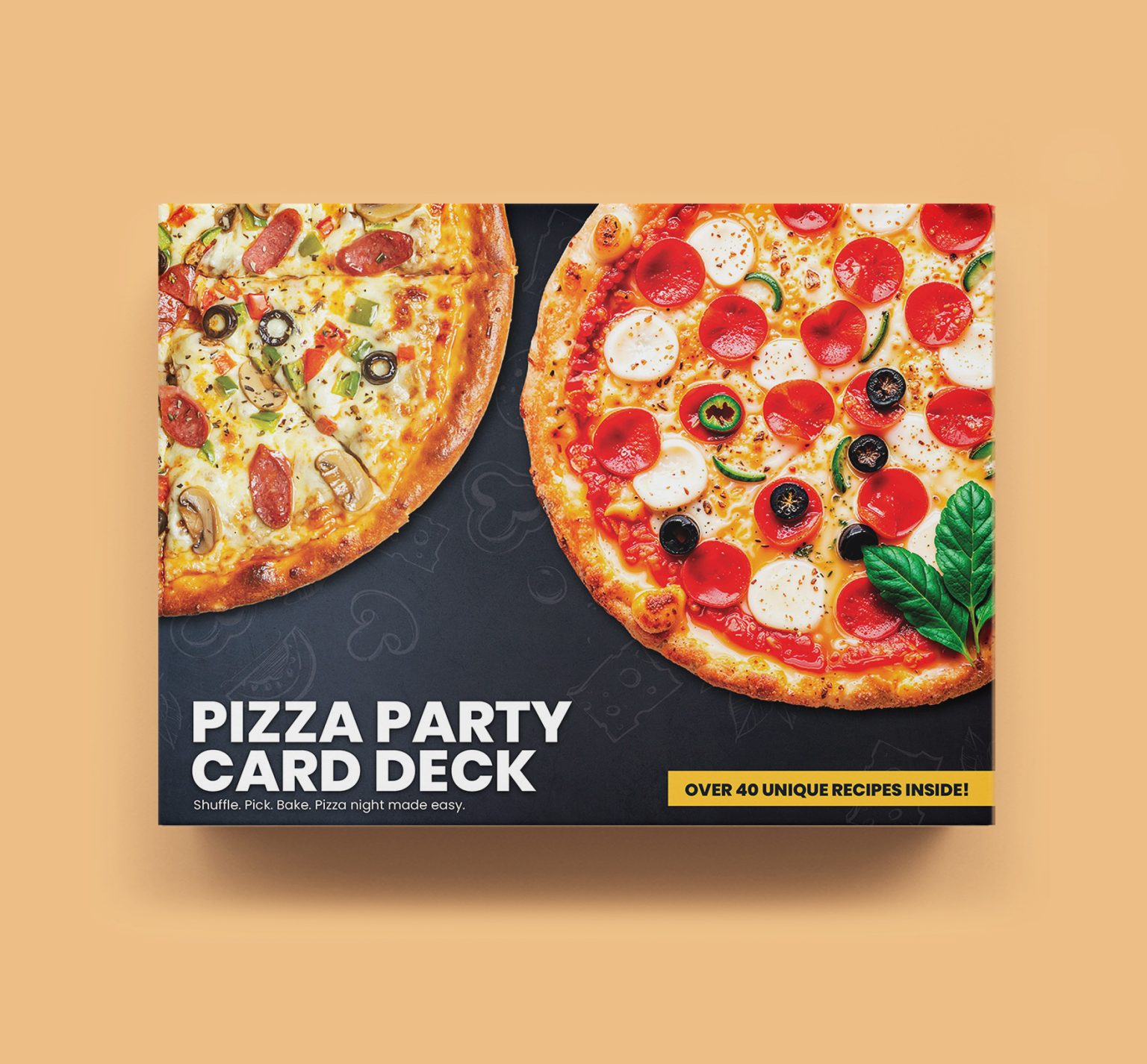 Pizza Party Card Deck Fun & Flavorful Packaging Design