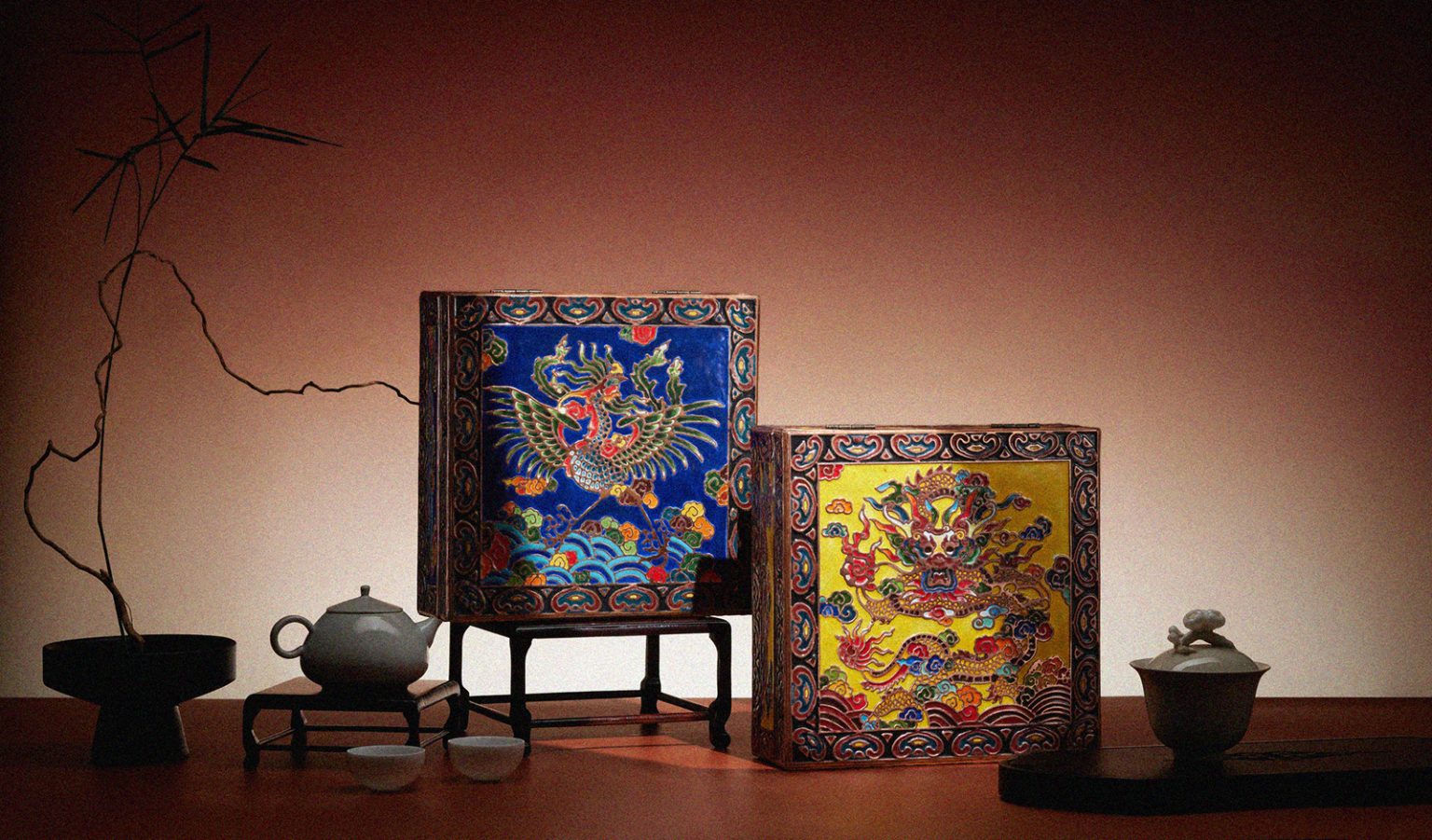 Dragon and Phoenix,  Longevity and Harmony 