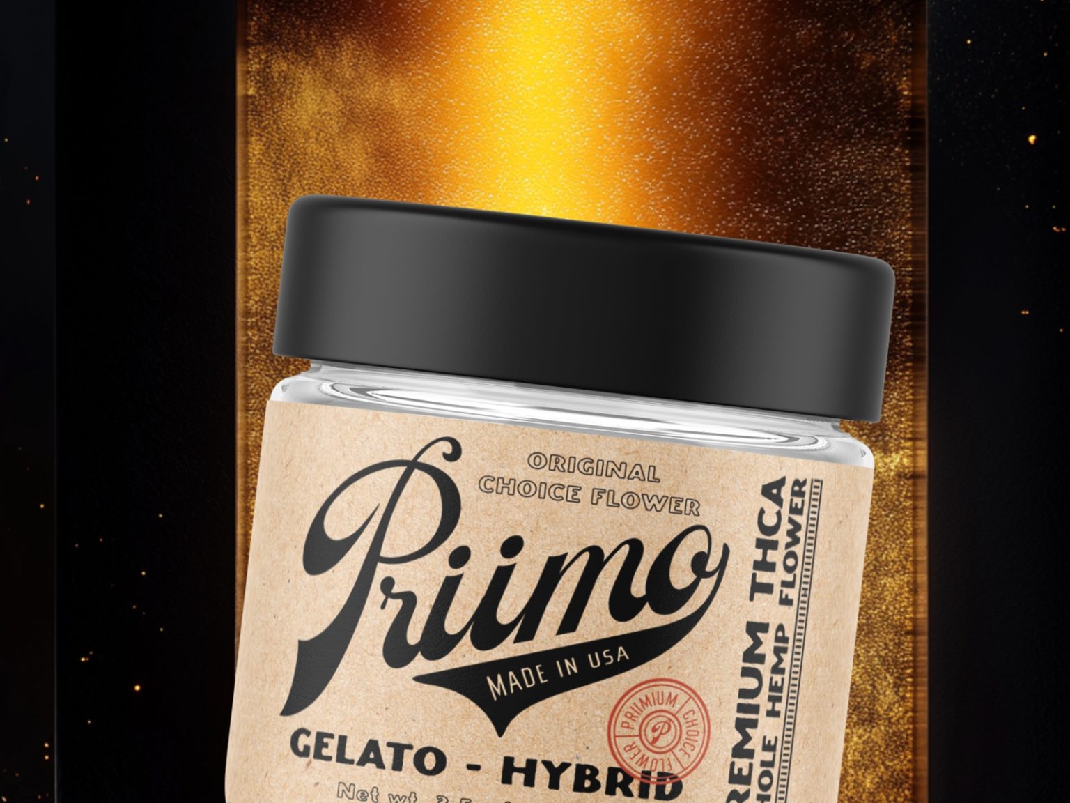 Priimo THCA Hemp Flower Jar Label Design