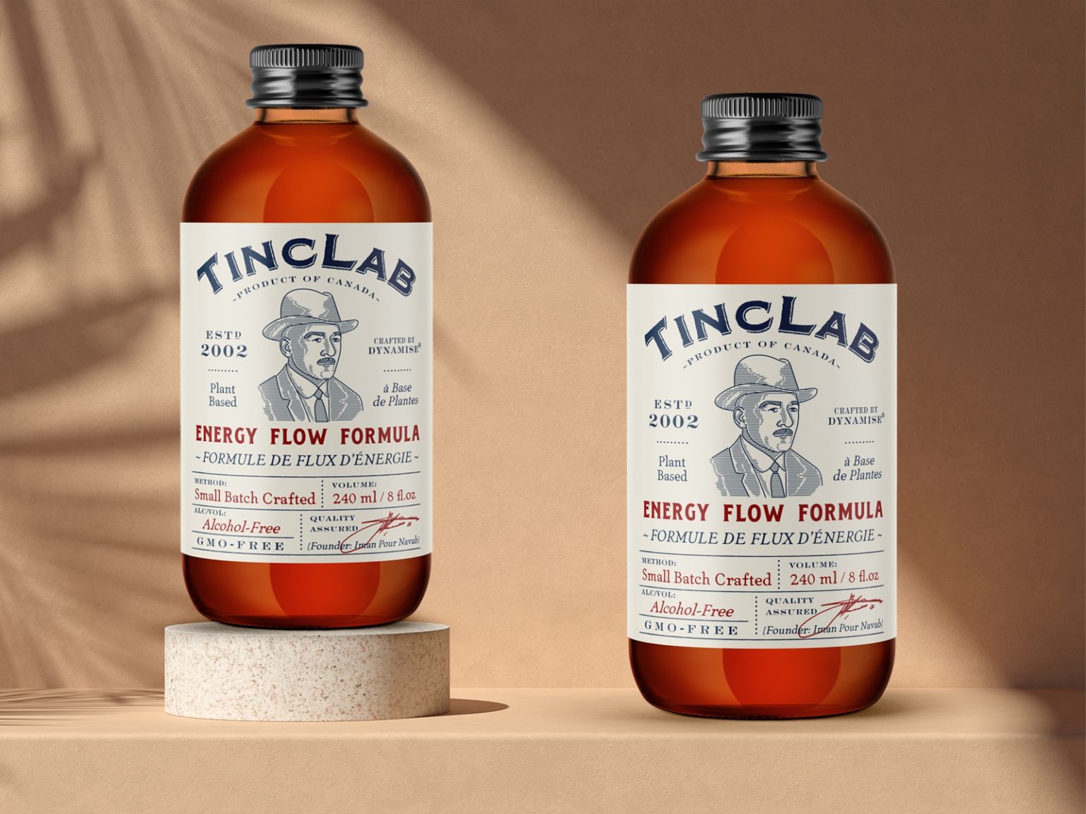 TincLab Energy Elixir Bottle Vintage Label Design