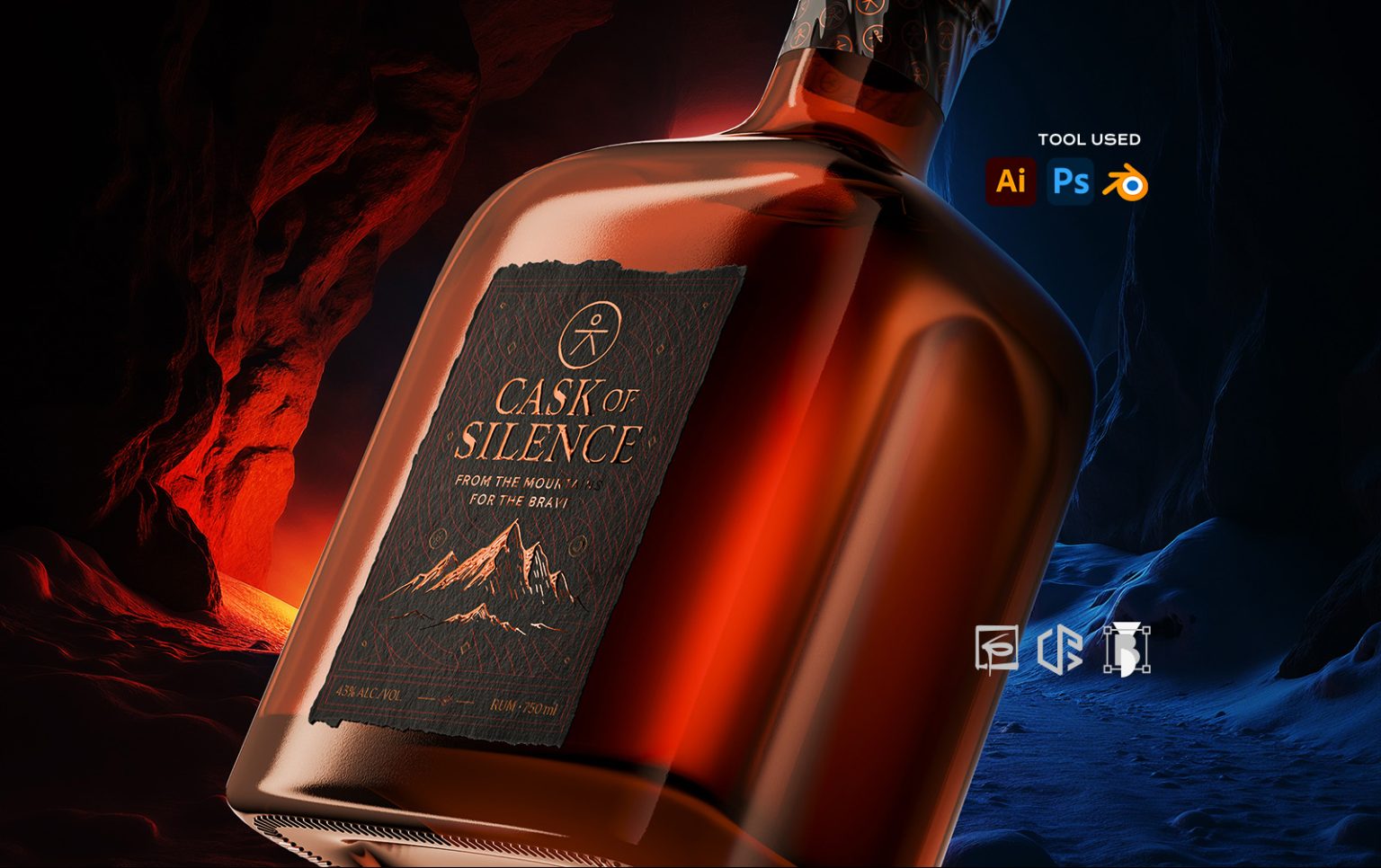 Cask of Silence Artisan Rum Bottle and Brand Identity