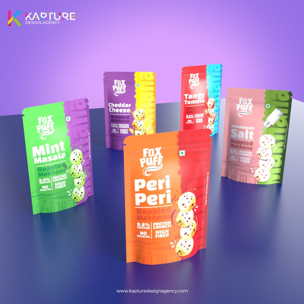 Foxpuff Roasted Makhana Packaging Design