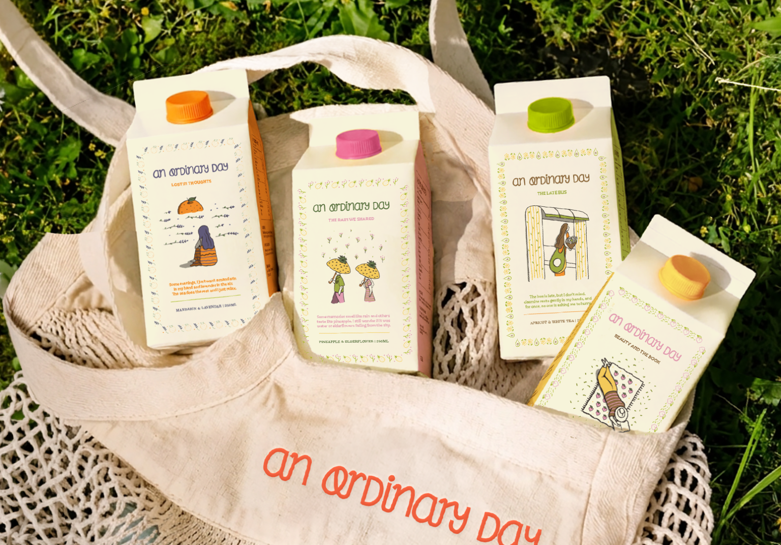 An Ordinary Day- Beverage Packaging and Illustrations