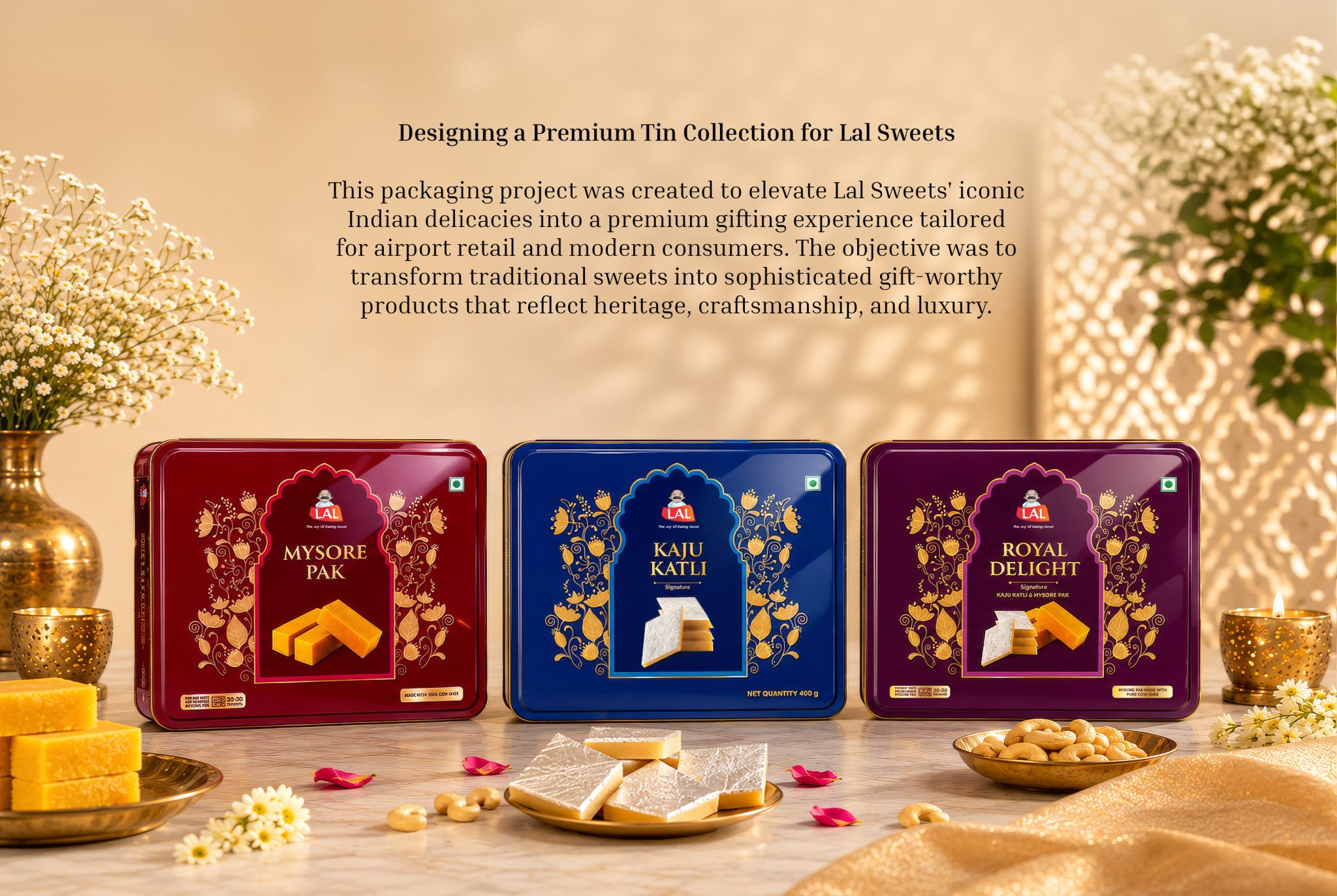 Premium Tin Packaging for Lal Sweets