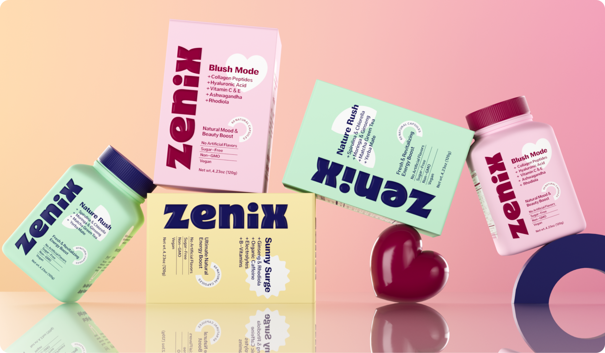 ZENIX · Playful Wellness Branding & Packaging Design