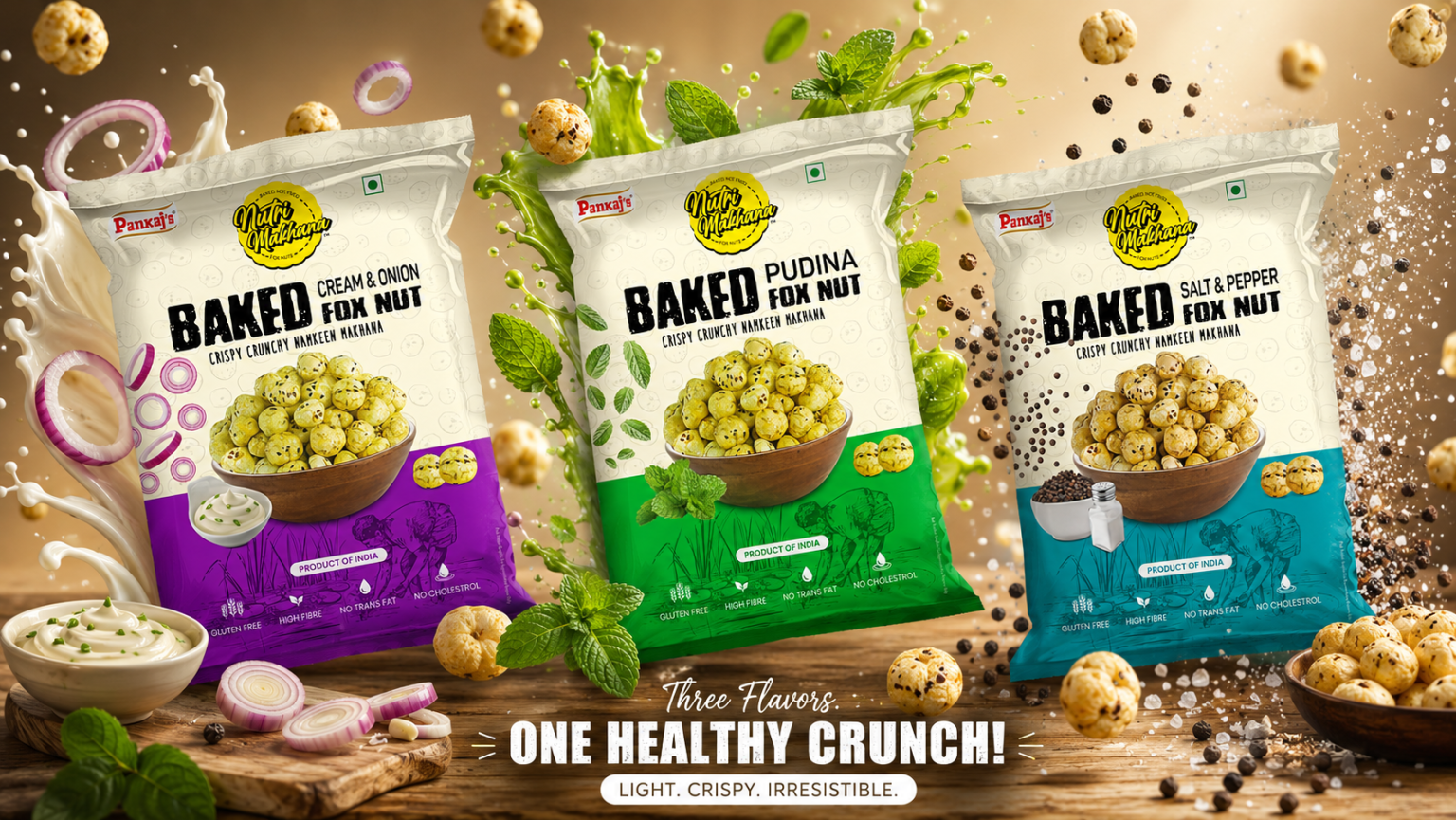 Nutri Makhana Packaging Design for a Modern Healthy Snack Brand