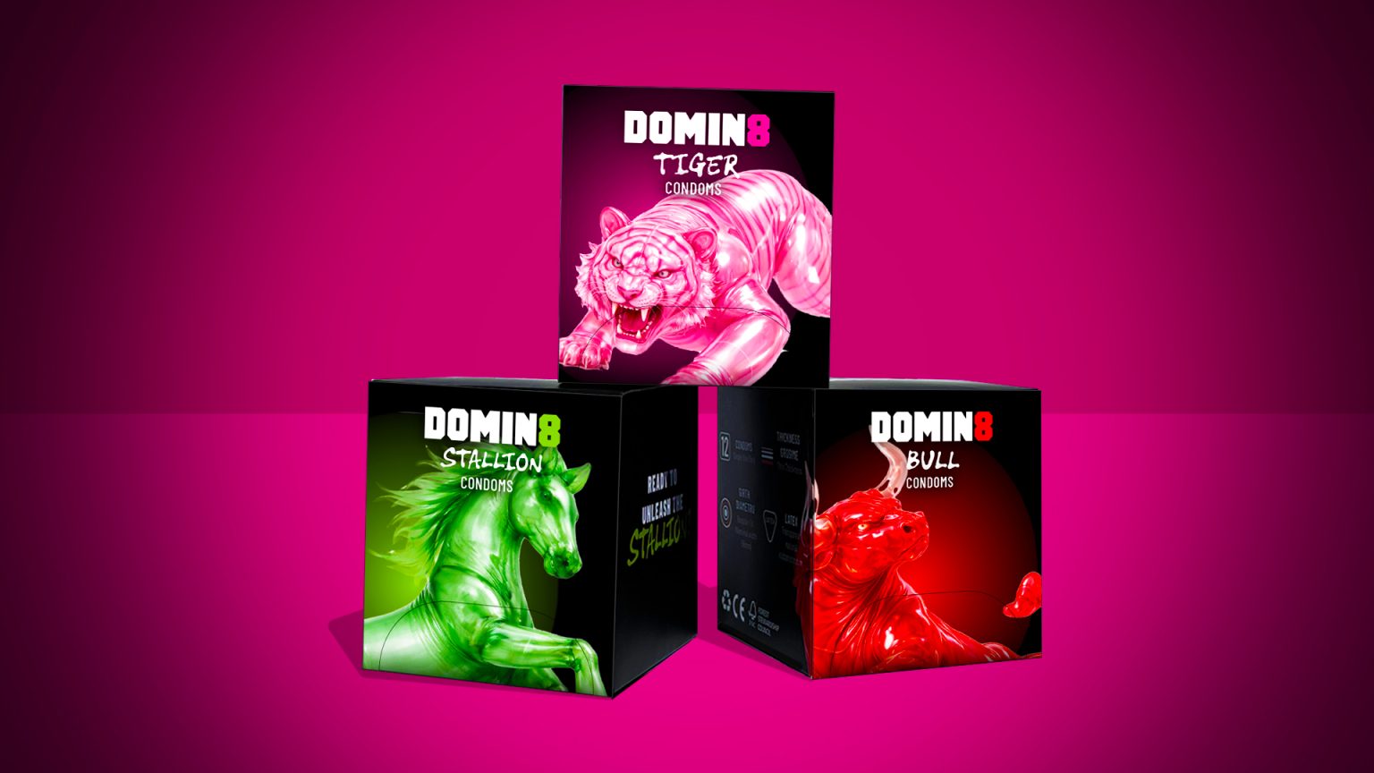 Domin8 Condom Packaging