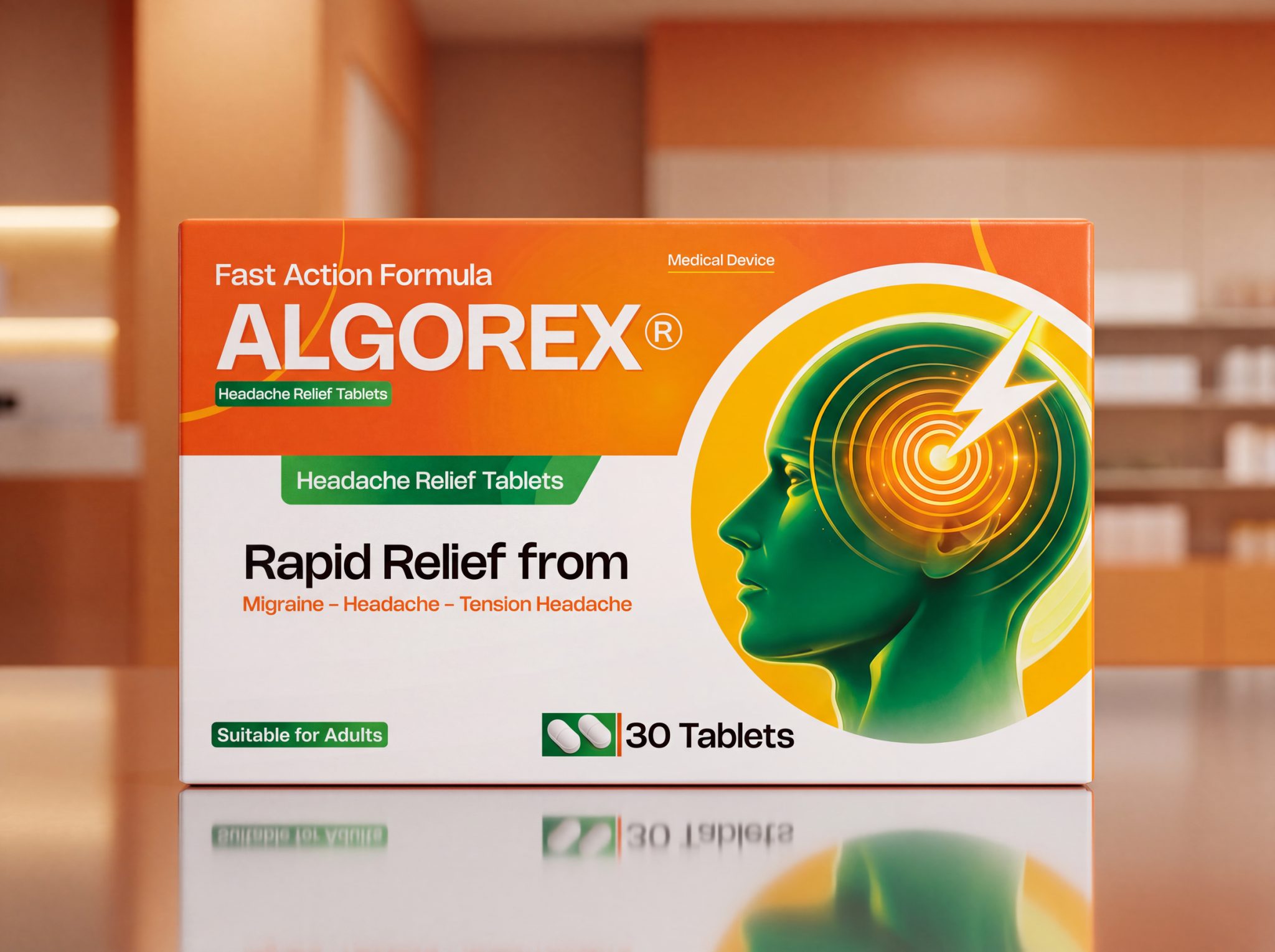 ALGOREX® — A Modern Packaging Identity for Rapid Headache Relief