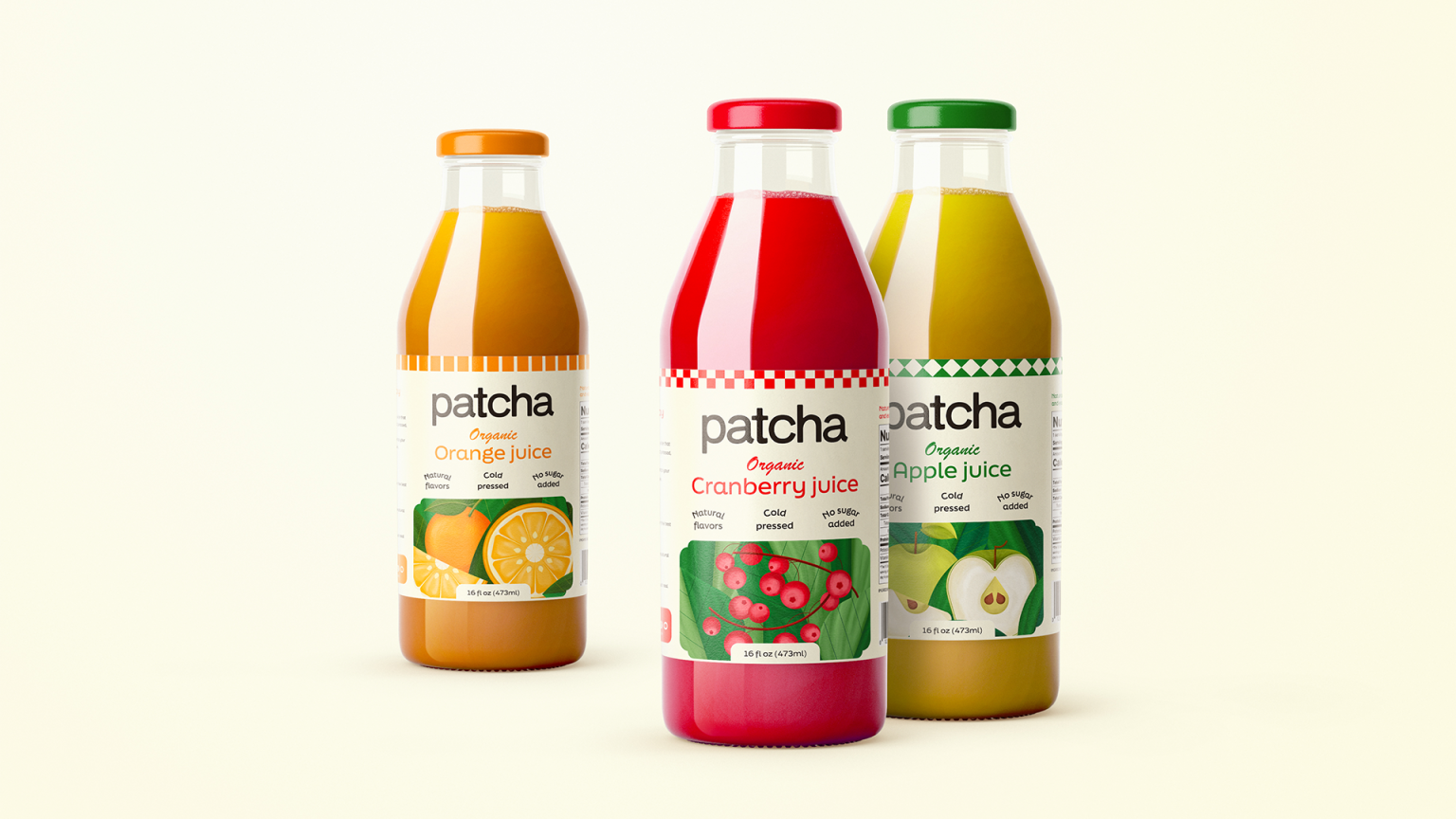 Patcha Organic Juice Brand & Packaging