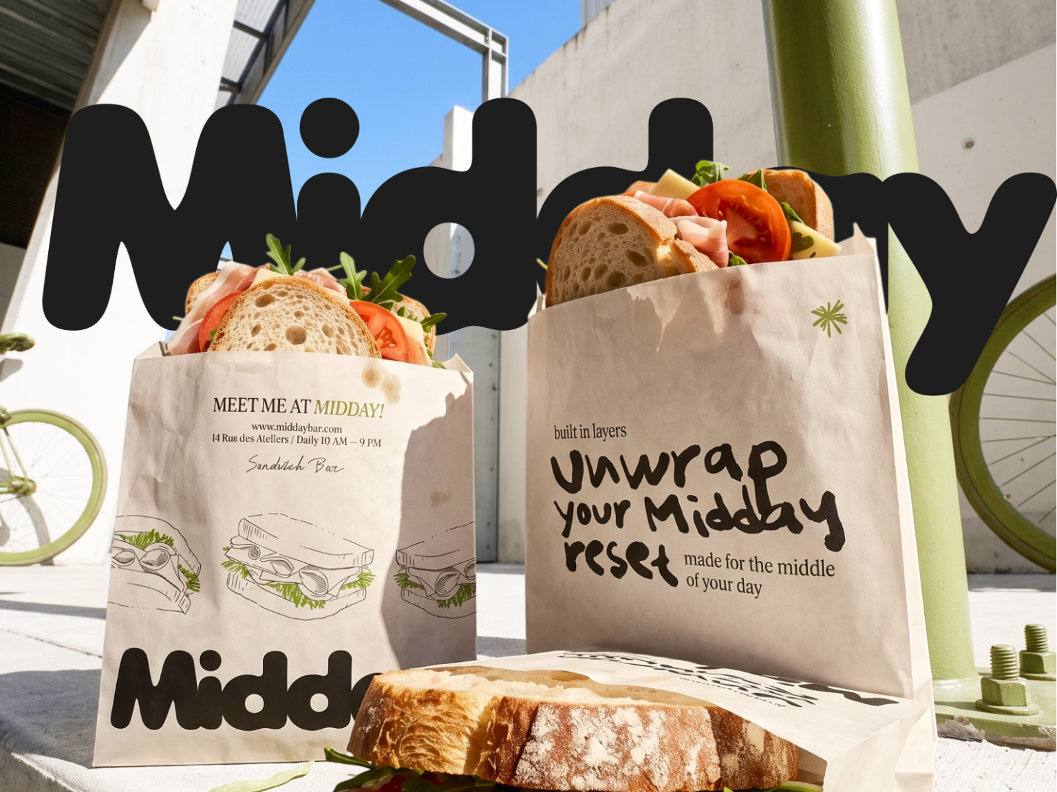 MIDDAY — Sandwich Bar Brand Identity & Food Packaging Design