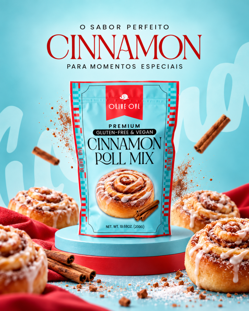 Olive Oyl Cinnamon Roll Mix Zip Bag Packaging Design