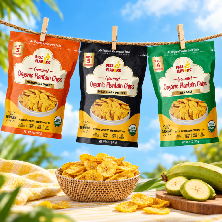 Plantain Chips Zip Bag Packaging Design | 3 Flavors
