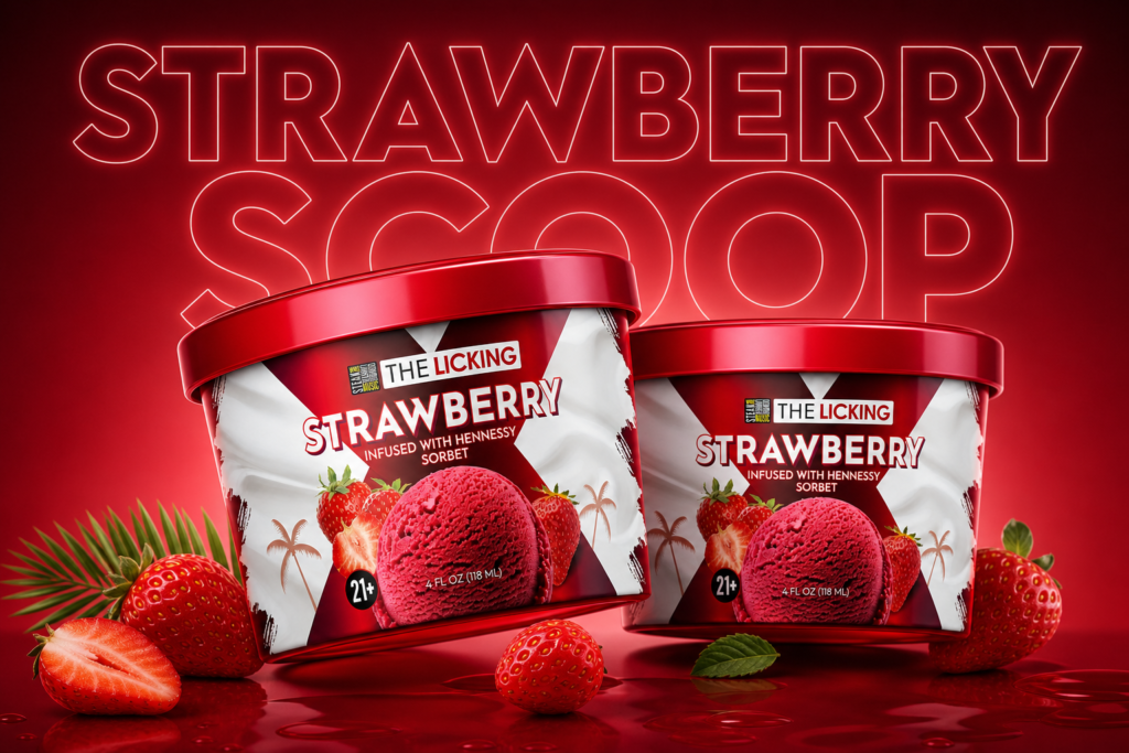 The Licking Ice Cream Cup Label Design