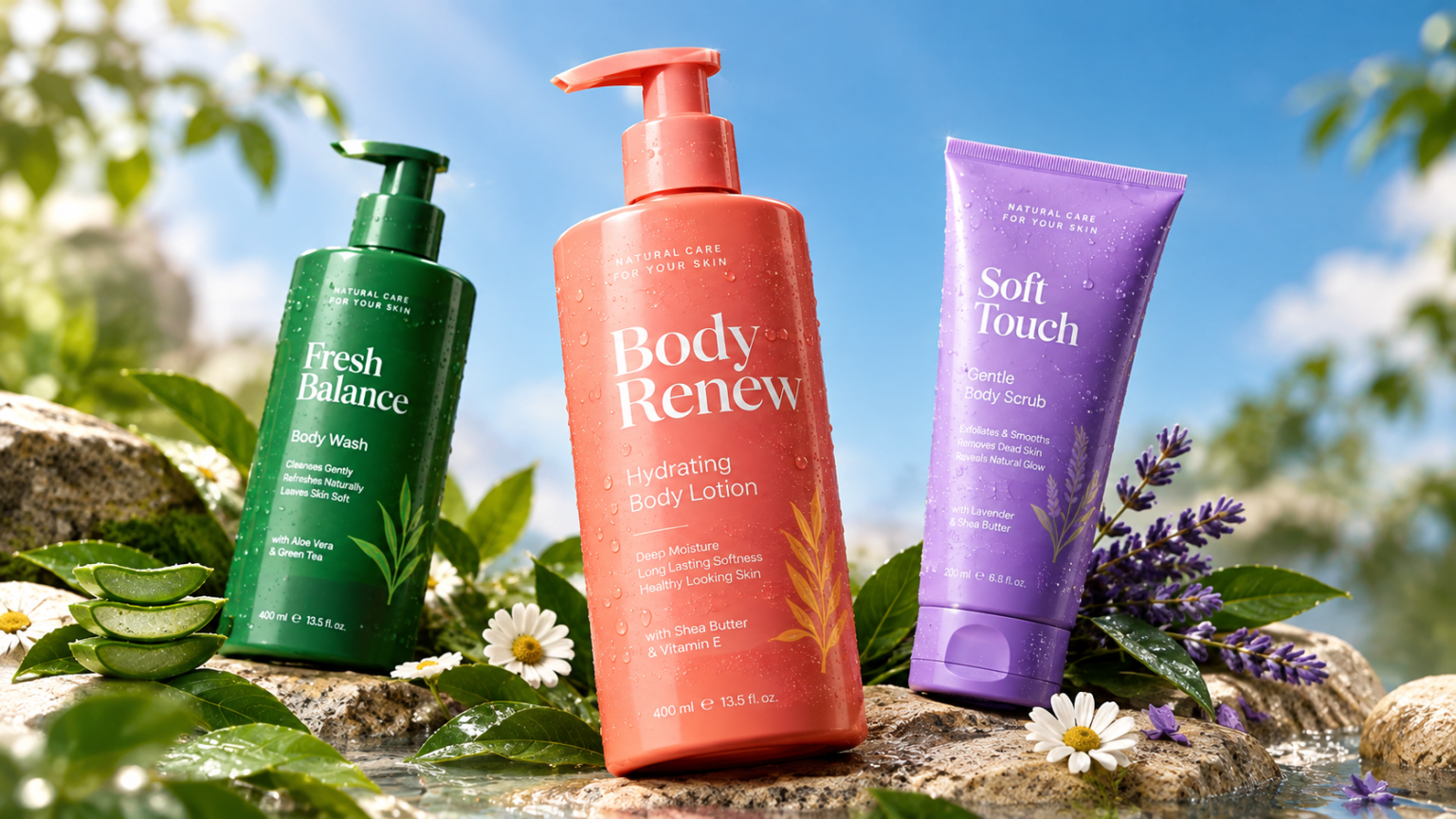 Pure Nature – Skincare & Body Care Packaging Label