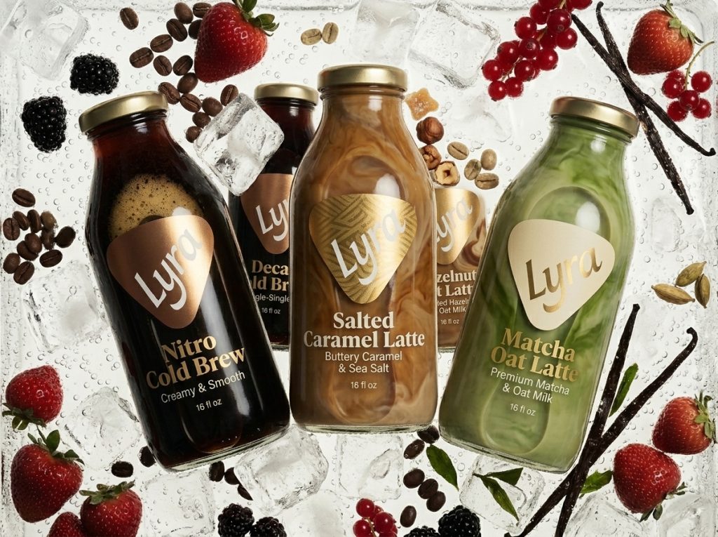 Lyra — Premium Coffee & Oat Latte Packaging Design