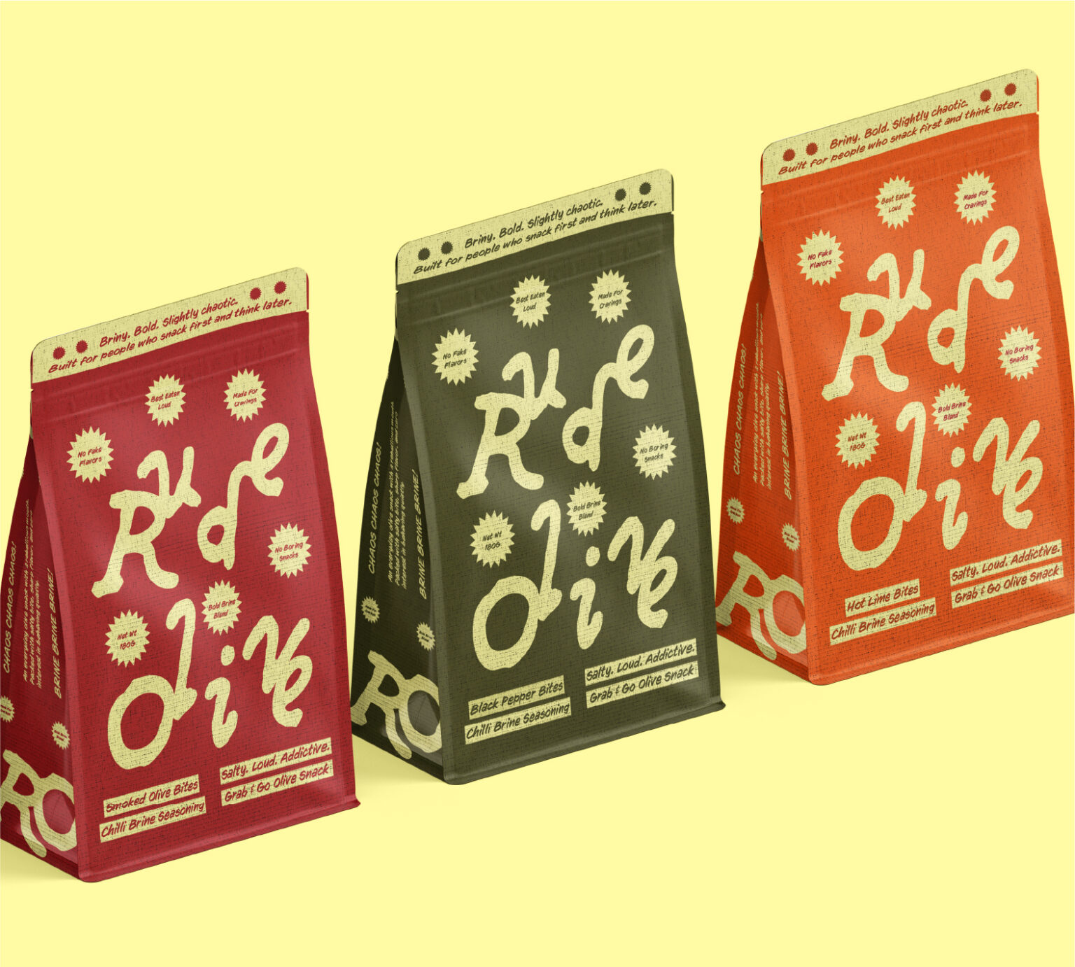 Rude Olive — Grab-and-Go Olive Snack Packaging