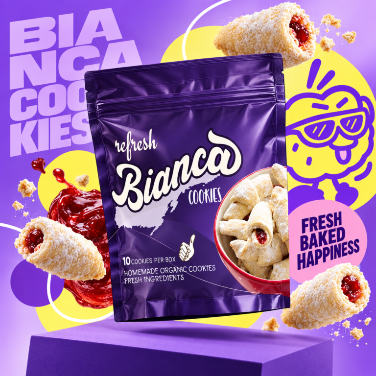 Refresh Homemade Organic Artisanal Cookie Pouch Packaging Design